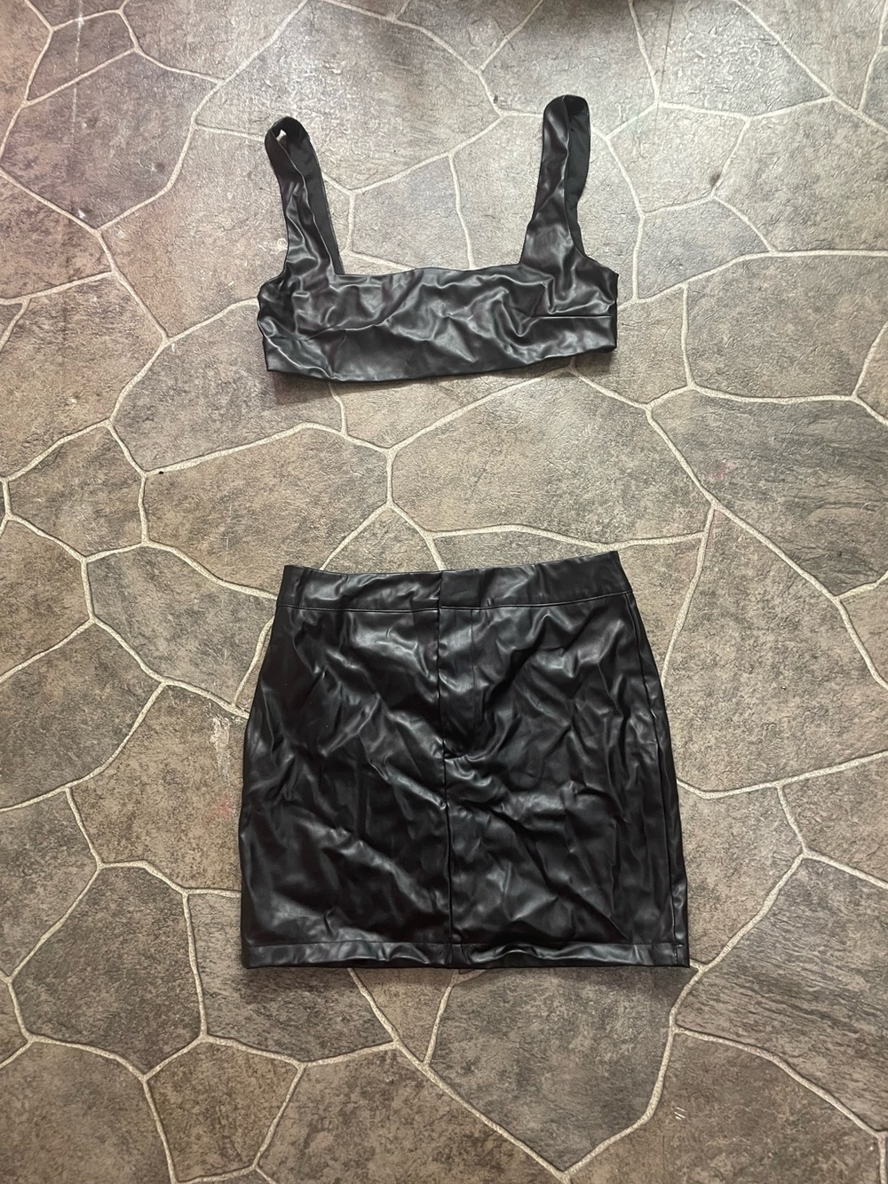 Faux Leather Black Mini Skirt